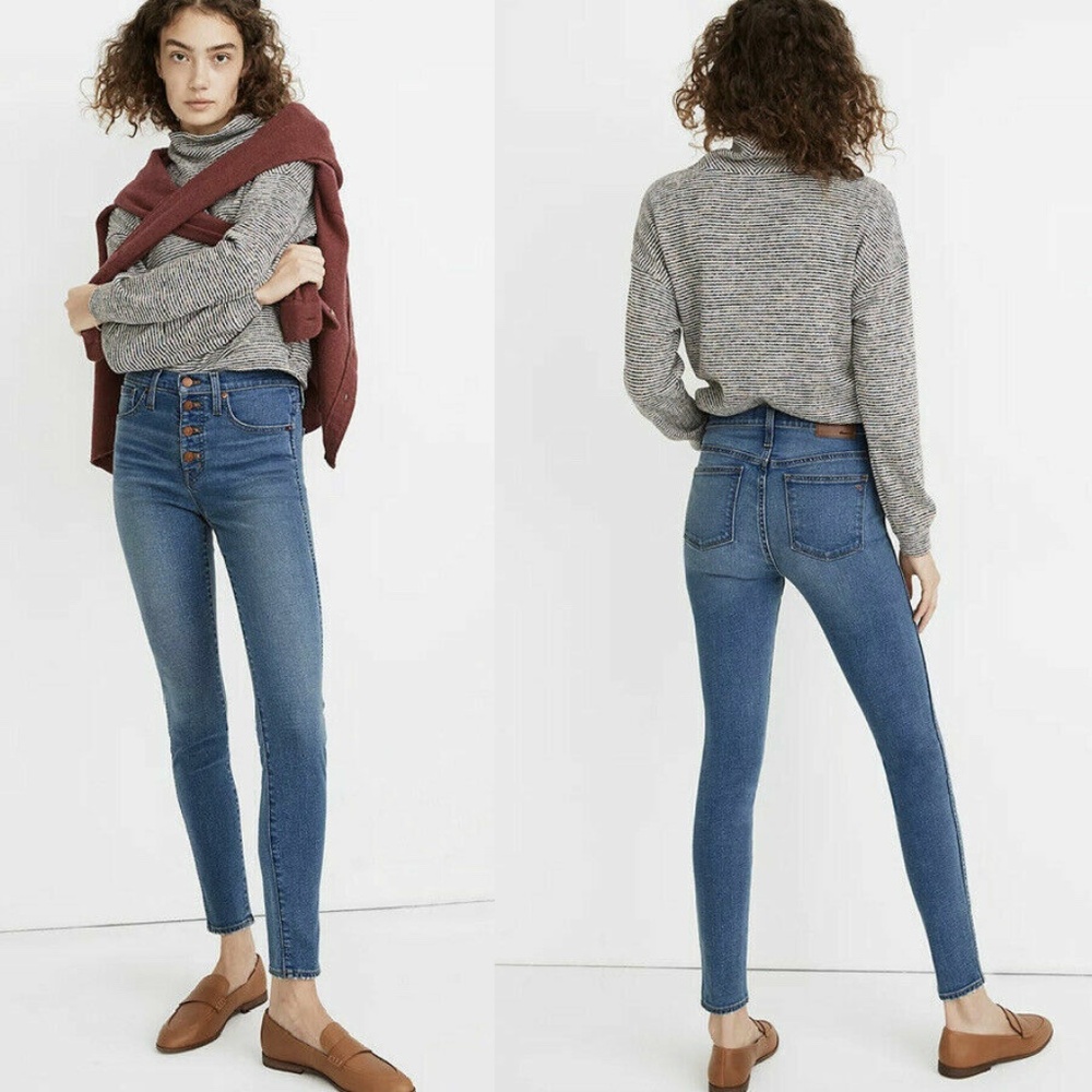 Madewell 10” High Rise Button Fly Skinny Jeans